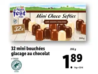 Lidl 32 mini bouchées glacage au chocolat offre