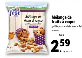 Lidl Mélange de fruits à coque offre