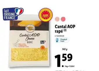 Lidl Cantal AOP rapé (2) offre