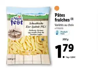 Lidl Pâtes fraîches (3) offre