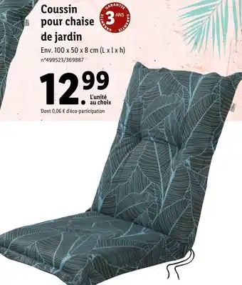 Lidl Coussin pour chaise de jardin offre