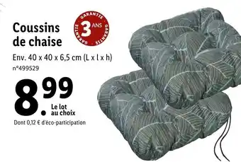 Lidl Coussins de chaise offre