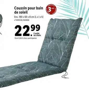 Lidl Coussin pour bain de soleil offre