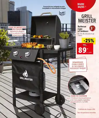Lidl Barbecue à gaz à 2 brûleurs offre