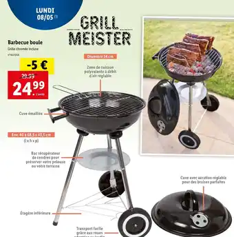 Lidl Barbecue boule Grille chromée incluse offre
