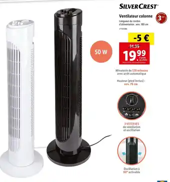 Lidl Ventilateur colonne offre