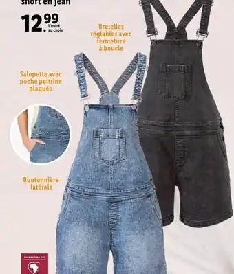 Lidl Salopette short en jean offre