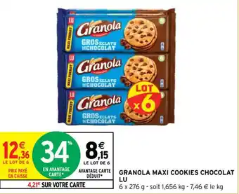 Intermarché GRANOLA MAXI COOKIES CHOCOLAT LU offre