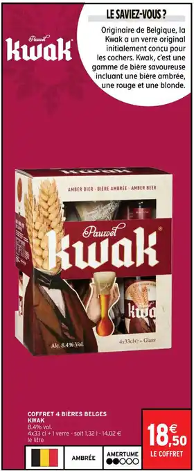 COFFRET 4 BIÈRES BELGES KWAK
