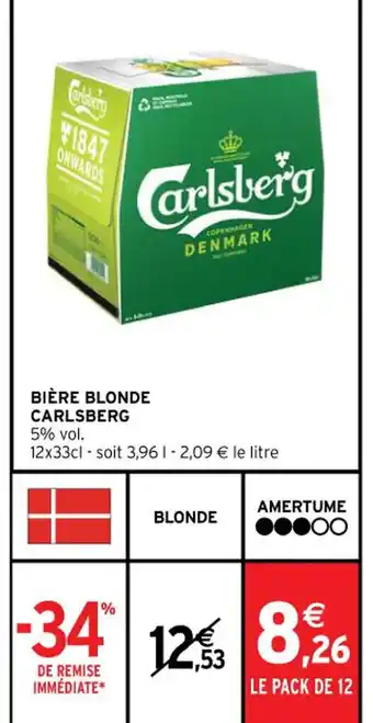 Intermarché BIÈRE BLONDE CARLSBERG offre