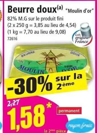 Norma Beurre doux(a) "Moulin d'or" offre