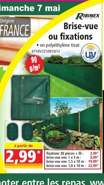 RIBIMEX Brise-vue ou fixations