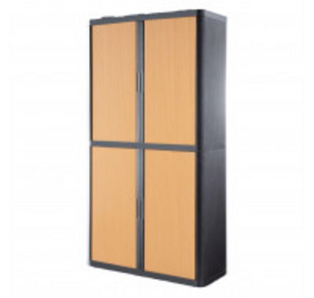 Promo Armoire à rideaux easy office paperflow 2m corps anthracite