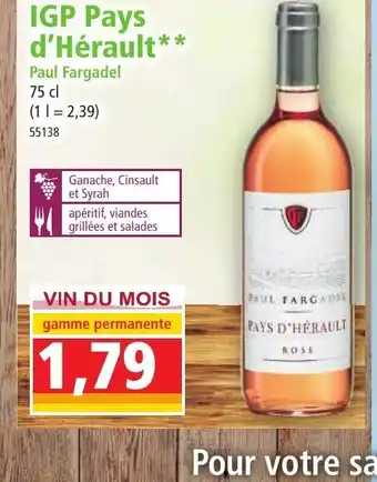 Norma IGP Pays d'Hérault* Paul Fargadel offre