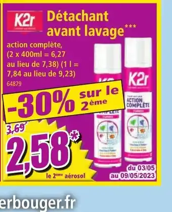 Norma K2r Détachant avant lavage*** offre