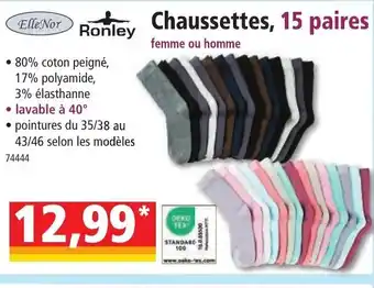 Norma Elle Nor Ronley Chaussettes, 15 paires bella casa Rideau court offre