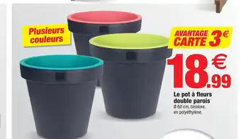 Bazarland Le pot à fleurs double parois Ø 60 cm, bicolore, en polyéthylène. offre