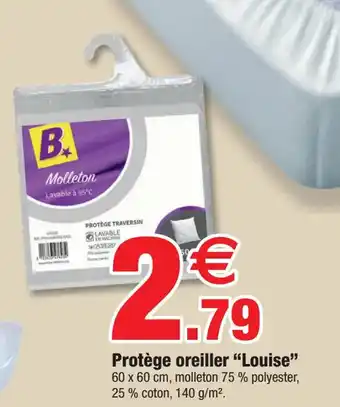 Bazarland Protège oreiller "Louise" 60 x 60 cm, molleton 75 % polyester, 25 % coton, 140 g/m². offre