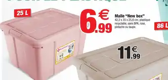Bazarland Malle "New box" 42,2 x 35 x 25,6 cm, plastique recyclable, sans BPA, rose, pistache ou taupe. offre