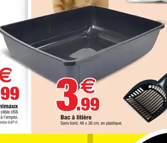 Bazarland Bac à litière Sans bord, 46 x 36 cm, en plastique. offre