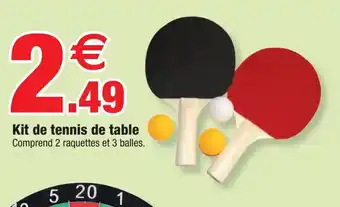 Bazarland Kit de tennis de table Comprend 2 raquettes et 3 balles. offre