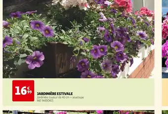 Auchan JARDINIÈRE E ESTIVALE Jardinière couleur de 40 cm + soucoupe Réf. 96650815 offre