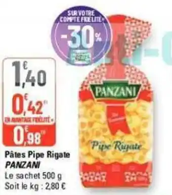 G20 Pâtes Pipe Rigate PANZANI offre
