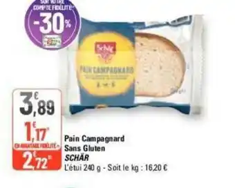 G20 Pain Campagnard ONE FRELITE Sans Gluten SCHÄR offre