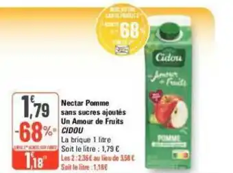 G20 Nectar Pomme sans sucres ajoutés Un Amour de Fruits Cidou offre