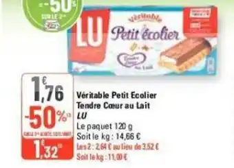 G20 Véritable Petit Ecolier Tendre Coeur au Lait LU offre