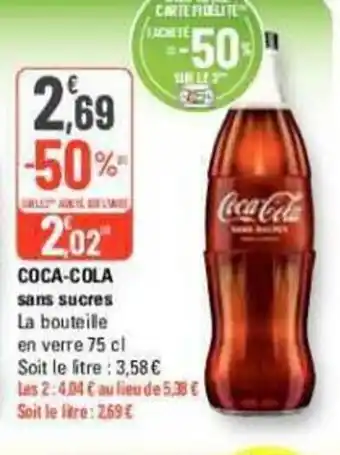 G20 COCA-COLA sans sucres La bouteille offre