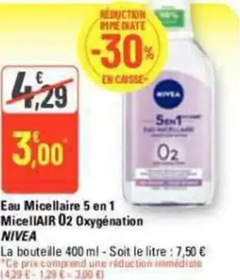 G20 Eau Micellaire 5 en 1 MicellAIR 02 Oxygénation NIVEA offre