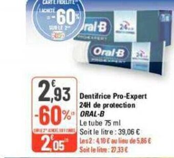 G20 Dentifrice Pro-Expert 24H de protection Oral-B offre
