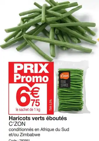 Promocash Haricots verts éboutés C'ZON offre