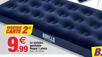 Bazarland Le matelas gonflable floque 1 place offre
