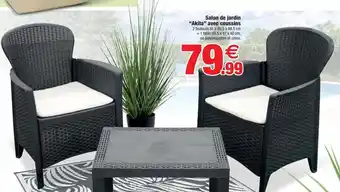 Bazarland Salon de jardin akita avec coussin offre