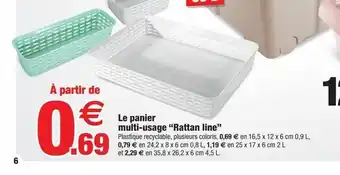 Bazarland Le panier multi-usage rattan line offre