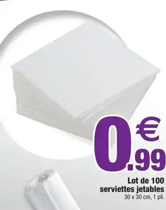 Bazarland Lot de 100 serviettes jetables offre