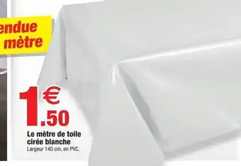 Bazarland Le metre de toile cirée blanche offre