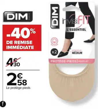 Carrefour Dim protège pieds invisifit l'essentiel offre