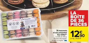 Carrefour 36 macarons et son présentoir tour eiffel offre