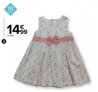 Promo Tex baby robe bebe fille chez Carrefour