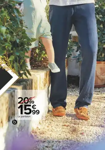 Carrefour Tex pantalon chino lin homme offre