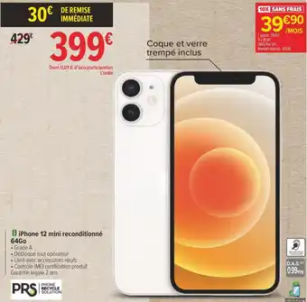 Carrefour Iphone 12 mini reconditionné 64go offre