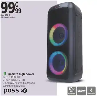 Carrefour Poss enceinte high power offre