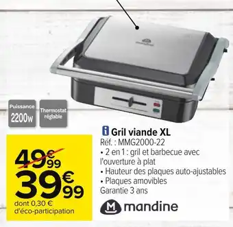 Carrefour Mandine gril viande xl offre