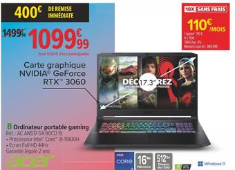 Carrefour Acer ordinateur portable gaming offre
