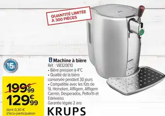 Carrefour Krups machine à bière offre