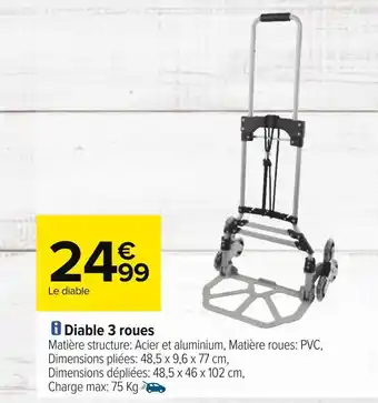 Carrefour Diable 3 roues offre