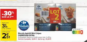 Carrefour Carrefour extra biscuits apéritif mini crêpes offre